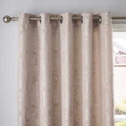 Rackhams Damask Jacquard Lined Eyelet Curtains - 66x72 Inch - Silver Grey - thumbnail 2