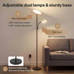 Rackhams Mother & Child Floor Lamp Uplighter Adjustable Reading Light with Remote - thumbnail 5