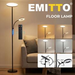 Rackhams Mother & Child Floor Lamp Uplighter Adjustable Reading Light with Remote - thumbnail 2