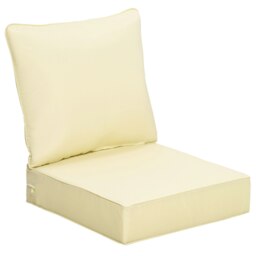 Rackhams Outdoor Seat and Back Cushion Set, Deep Seating Chair Cushion, Beige - thumbnail 2