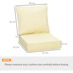 Rackhams Outdoor Seat and Back Cushion Set, Deep Seating Chair Cushion, Beige - thumbnail 6