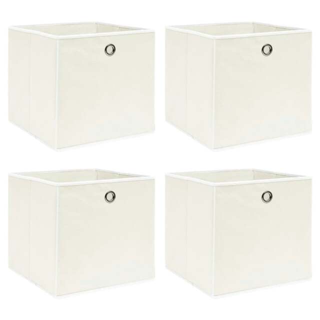 Rackhams Storage Boxes 4 pcs White 32x32x32 cm Fabric