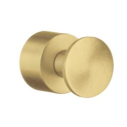 Rackhams Pair of Brushed Brass Towel Hooks (19mm) Wall Mounted Bathroom Storage Round Robe Hooks Clothes Hanger Coat Peg - thumbnail 1