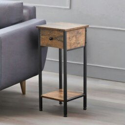 Rackhams Industrial Narrow Bedside Table With Drawer - thumbnail 4