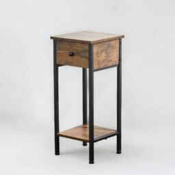 Rackhams Industrial Narrow Bedside Table With Drawer - thumbnail 2