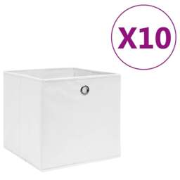 Rackhams Storage Boxes 10 pcs Non-woven Fabric 28x28x28 cm White - thumbnail 1