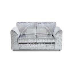 Rackhams Crystal Crushed Velvet 2 Seater Sofa Full Back - Silver - thumbnail 4