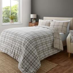 Rackhams Kelso Check Natural Duvet Cover Set - Double - thumbnail 2