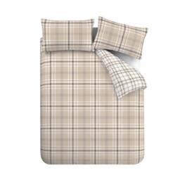 Rackhams Kelso Check Natural Duvet Cover Set - Double - thumbnail 6