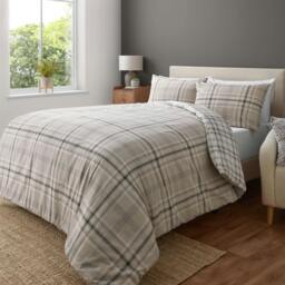 Rackhams Kelso Check Natural Duvet Cover Set - Double
