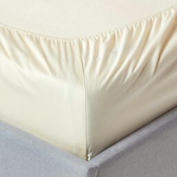 Rackhams Organic 400 TC Egyptian Cotton Sateen Fitted Sheet – 46 cm Extra Deep - White - Single - thumbnail 3
