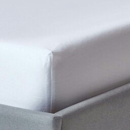 Rackhams Organic 400 TC Egyptian Cotton Sateen Fitted Sheet – 46 cm Extra Deep - White - Single