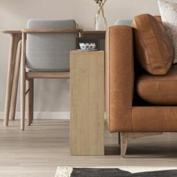 Rackhams Simpi Slim End Table with Magazine Rack (H) 60cm - White Marble Effect - thumbnail 5