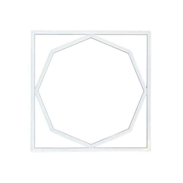 Rackhams 60x60cm LED Frame Panel Light with Hexagon Inner Lights - 40W, Cool White - Pack of 4 - 6500K - image 1