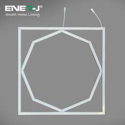 Rackhams 60x60cm LED Frame Panel Light with Hexagon Inner Lights - 40W, Cool White - Pack of 4 - 6500K - thumbnail 3