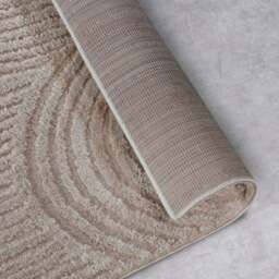 Rackhams High Pile Beige Rug Chappe – Soft Geometric - 80X240 cm - thumbnail 4