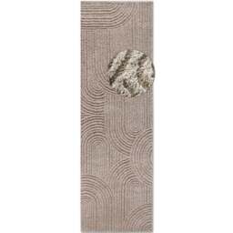 Rackhams High Pile Beige Rug Chappe – Soft Geometric - 80X240 cm - thumbnail 1