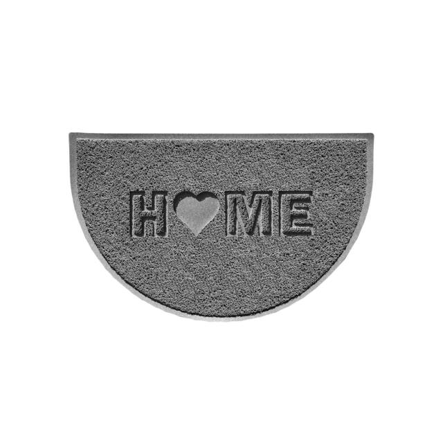 Rackhams Home Heart Embossed Halfmoon Spaghetti Indoor/Outdoor Doormat - Grey - No (Suitable for Outdoor) - image 1