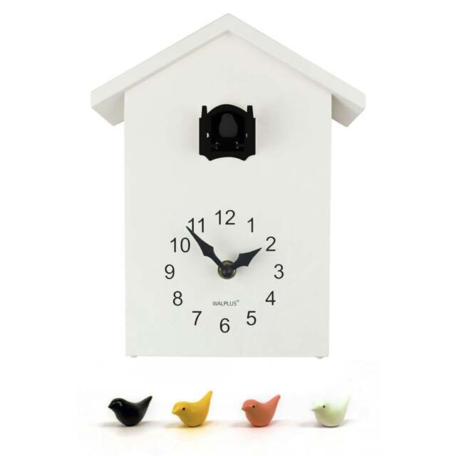Rackhams WC2088T - White Cuckoo Table Clock - Black Window - image 1