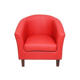 Rackhams Faux Leather Tub Chair - Chic & Comfortable Seating Solution for Your Living Space - Red