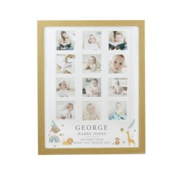 Rackhams Personalised Animals Oak Multi Photo Frame - thumbnail 1
