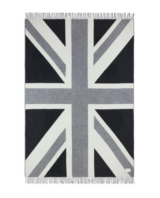 Rackhams Grey Union Jack Wool Blanket