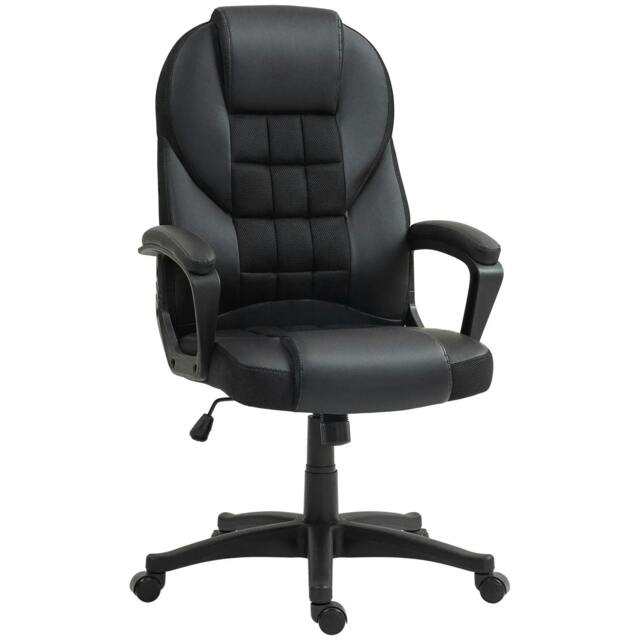 Rackhams Faux Leather Office Chair - Black