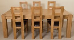 Rackhams Kuba Extra Large Oak Dining Table with Yale Oak Chairs - Natural Oak - 8 chairs - thumbnail 3