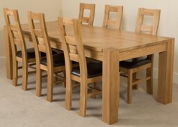 Rackhams Kuba Extra Large Oak Dining Table with Yale Oak Chairs - Natural Oak - 8 chairs - thumbnail 2