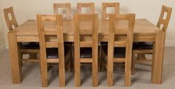 Rackhams Kuba Extra Large Oak Dining Table with Yale Oak Chairs - Natural Oak - 8 chairs - thumbnail 4