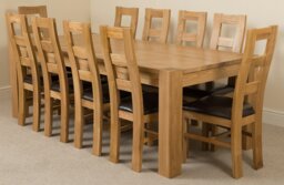 Rackhams Kuba Extra Large Oak Dining Table with Yale Oak Chairs - Natural Oak - 8 chairs - thumbnail 5