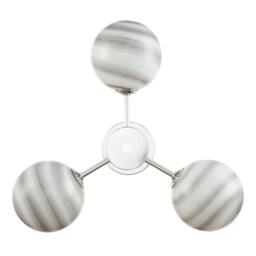 Rackhams Designer Polished Chrome Ceiling Light with Grey Marble Glass Shades - thumbnail 5