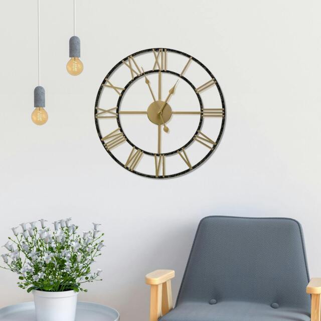 Rackhams WC2146 - Gold And Black Vintage Roman Wall Clock - 43 cm / 17 in - image 1
