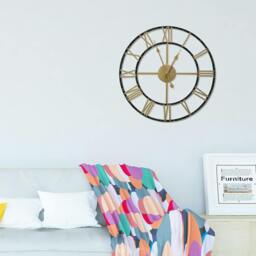Rackhams WC2146 - Gold And Black Vintage Roman Wall Clock - 43 cm / 17 in - thumbnail 3