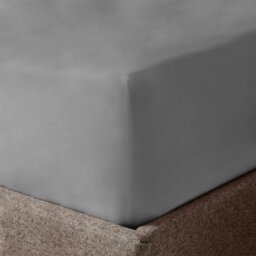 Rackhams Microfibre Easy Care Fitted Sheet - Grey - Double - thumbnail 1
