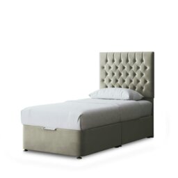 Rackhams Seraphine Divan Bed with Upholstered Headboard - Beige - Single - thumbnail 2