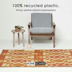 Rackhams Outdoor Rug Luxury Waterproof Reversible Recycled, For Garden, Anya Aztec - 75 x 200 cm - thumbnail 3