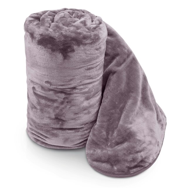 Rackhams Mink Flannel Throw - 150cm x 200cm - Mauve - image 1