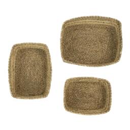 Rackhams Palma Natural Woven Storage Baskets for Home Organisation, Set of 3, Brown - thumbnail 5