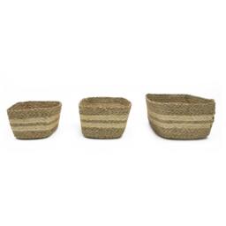 Rackhams Palma Natural Woven Storage Baskets for Home Organisation, Set of 3, Brown - thumbnail 3