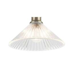 Rackhams Bowley Bathroom Ribbed Glass Ceiling Flush Light - Matt Black - thumbnail 5