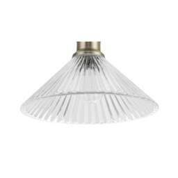 Rackhams Bowley Bathroom Ribbed Glass Ceiling Flush Light - Matt Black - thumbnail 6