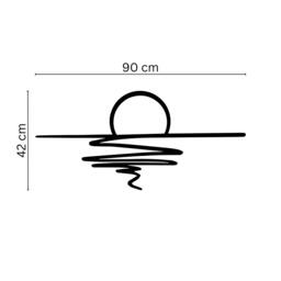 Rackhams Sunset Horizon Minimalist Metal Wall Decor 90x42 - Metal - Black - thumbnail 3