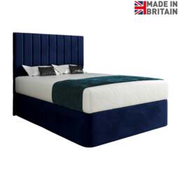 Rackhams Marcelo Upholstered Soft Velvet Bed Frame - Blue - Blue - Small single - thumbnail 6