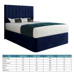 Rackhams Marcelo Upholstered Soft Velvet Bed Frame - Blue - Blue - Small single - thumbnail 4