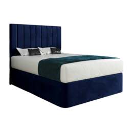 Rackhams Marcelo Upholstered Soft Velvet Bed Frame - Blue - Blue - Small single - thumbnail 5