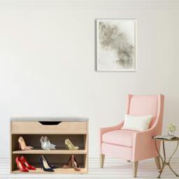 Rackhams Wooden Ottoman Shoes Storage Rack Bench Padded Grey Seat Cabinet Cupboard Stand - thumbnail 5