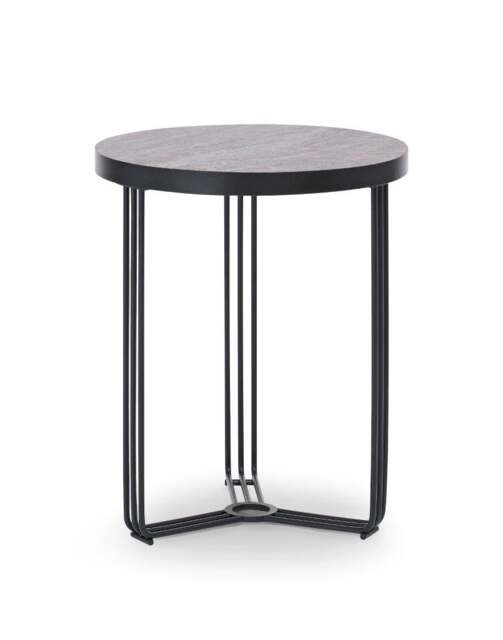 Rackhams Finn Side Tables - Matt Black - Dark Stone Laminate - image 1