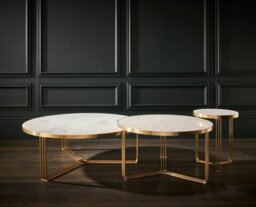 Rackhams Finn Side Tables - Matt Black - Dark Stone Laminate - thumbnail 6