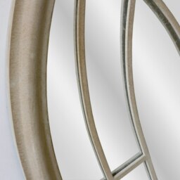 Rackhams Lewis Vintage Cream Metal Frame Arch Window Wall Mirror 153cm x 60cm - Brown - thumbnail 3